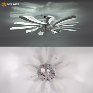 Управляемая светодиод. люстра c вент.FAN ALESSIA 80W+15W R-RC-600x127-WHITE/WHITE/CLEAR-220-IP20