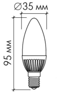 Светодиодная лампа "свеча" LC-C37-6-WW-220-E27
