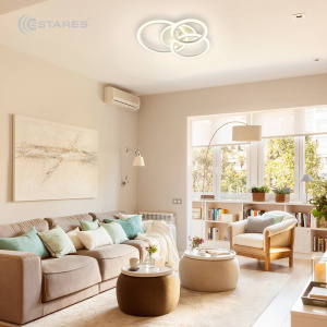 Управляемая светодиодная люстра SONNE 90W 4R-RC-600x530x120-WHITE/WHITE-220-IP20