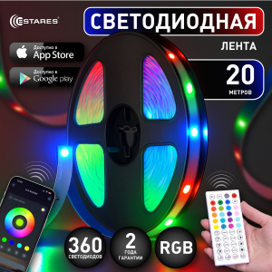 Управляемый светодиодный светильник гибкий ELECTRA RGB 30W-L-IRC-1,5W/m-18LED5050/m-20m-24/220V-IP20