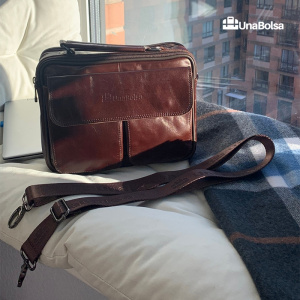 Сумка мужская из натуральной кожи UB-B210-240x190х90-brown/brown-молния/магнит