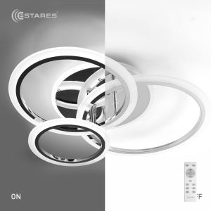 Управляемая светодиодная люстра SOLEN 90W 4R-RC-600x110-CHROME/WHITE-220-IP20