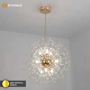 Люстра NOVELLA H 9XG9 R-500X1500-GOLD/CRYSTAL-220-IP20