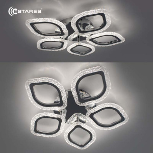 Управляемая светодиодная люстра AZALIA ICE 80W 5F-APP-530x70-CHROME/CLEAR-220-IP20