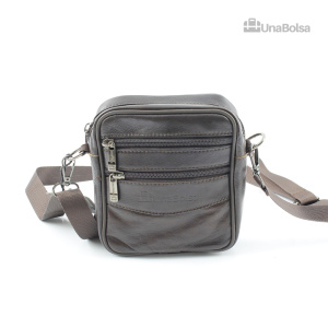 Сумка мужская из натуральной кожи UB-B403-140x165х85-brown/brown-молния/молния