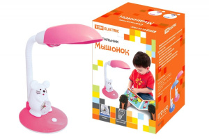 Светильник Мышонок настол/часы 220В 11Вт Е27 розовый, TDM, SQ0337-0041