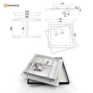 Управляемый светодиодный светильник GEOMETRIA downlight 75W 2S-APP-500х500х130-white/white-220-IP20
