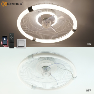 Управляемая LEDлюстра с вентилятором FN-LM VIBE 60W+18W R-APP-450x145-WHITE/WHITE-220-IP20/SMARTHOME