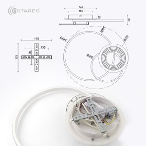  Управляемая светодиодная люстра ADARA 70W 3R-APP-480x80-WHITE/WHITE/CLEAR-220-IP20