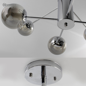 Люстра MONACO 8хЕ27 R-860xh420-chrome/lightgray