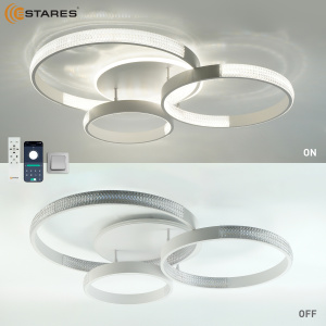 Управляемая светодиодная люстра MISS 120W 4R-APP-800x690x115-WHITE/CLEAR-220-IP20
