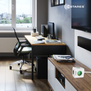 Разветвитель-удлинитель 5 Евро "COMFORT CUBE" 5G-green/white-1,5m(3x1mm)