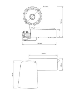 Светильник светодиодный трековый 3х фазный ES-TRACK 25W R-70-NW-WHITE-IP20