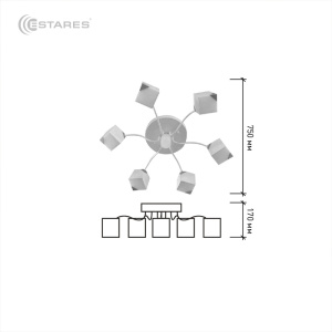 Управляемый светодиодный светильник CUBES 80W R-750-WHITE/WHITE-220-IP20
