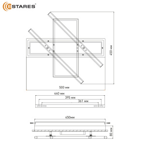 Управляемая светодиодная люстра PALLA 110W 3S-APP-500x460x80-BLACK/WHITE/CLEAR-220-IP20