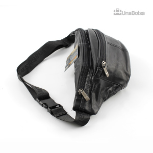 Сумка мужская из натуральной кожи UB-009-345x145х85-darkgray/black-молния/молния