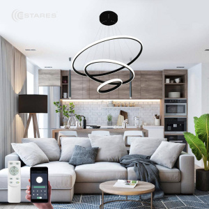 Управляемая светодиодная люстра LATTE 70W 3R-APP-600x1100-BLACK/WHITE-220-IP20