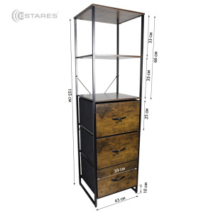 COMMOD WOOD-II 5F-3D-BROWN-44X40X155.2 комод пенал