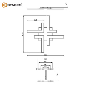 Управляемая светодиодная люстра ALCOR 120W 4L-APP-820x820x45-WHITE/WHITE-220-IP20