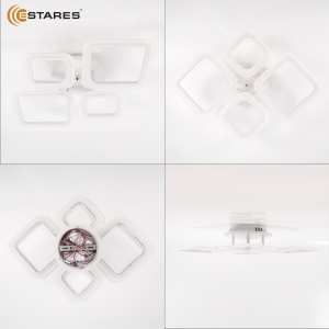 Управляемая светодиодная люстра OVAL RGB 65W 4S1R-RC-600x445x95-WHITE/WHITE-220-IP20