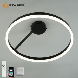 Управляемая светодиодная люстра MILAGRA 48W R-APP-500x170-BLACK/WHITE-220-IP20
