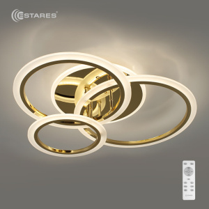 Управляемая светодиодная люстра SOLEN 90W 4R-RC-600x110-GOLD/WHITE-220-IP20