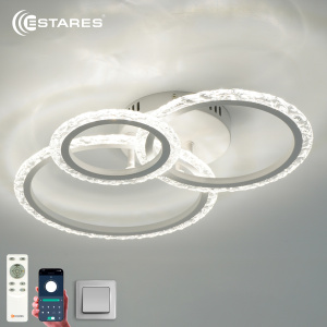 Управляемая светодиодная люстра TRIO 70W 3R APP-510x380x107-WHITE/CLEAR-220-IP20