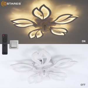 Управляемая светодиод. люстра c вент. FAN ASTRA 70W+19W 5F-IRC-620x125-WHITE/WHITE/CLEAR-220-IP20