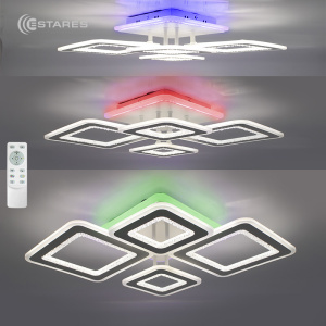 Управляемая светодиодная люстра OVAL DOUBLE RGB 120W 5S-APP-700x500x72-WHITE/WHITE/BULB-220-IP20