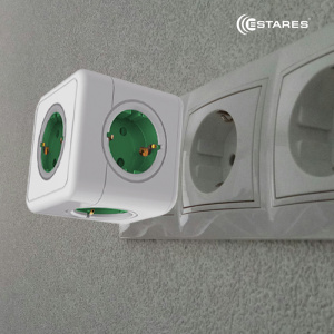 Разветвитель 5 Евро "COMFORT CUBE" 5G-green/white-Europlug