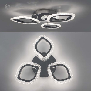 Управляемая светодиодная люстра AZALIA ICE 50W 3F-APP-490x70-CHROME/CLEAR-220-IP20