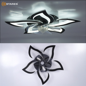 Управляемая светодиодная люстра с вент. FAN ELLA 80W+18W 5F-APP-680x120-BLACK/WHITE-220-IP20