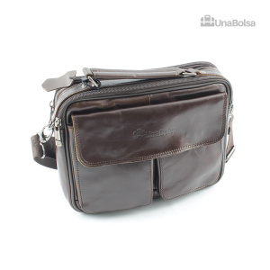 Сумка мужская из натуральной кожи UB-B210-240x190х90-brown/brown-молния/магнит