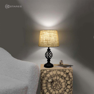 Настольная лампа DUBLIN 1xE27 R-115x240x410-BLACK/BEIGE-220-IP20