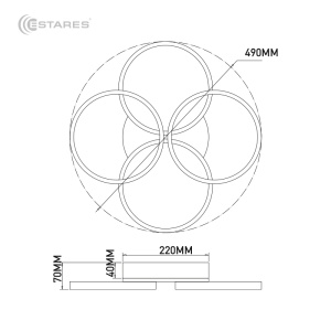 Управляемая светодиодная люстра OSA 90W 4R-RC-490x70-WHITE/WHITE-220-IP20, модель OSAKA