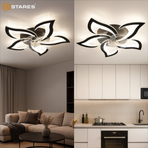 Управляемая светодиодная люстра с вент. FAN ELLA 80W+18W 5F-APP-680x120-BLACK/WHITE-220-IP20