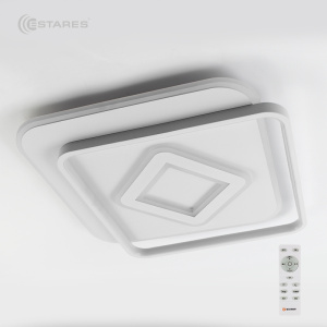 Управляемый светодиодный светильник GEOMETRIA SQUARE 60W R-460x57-WHITE/WHITE-220-IP44