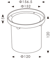  Грунтовый светодиодный светильник C2BE0636R-6х2W-CW-30-240V-IP67 симметричный