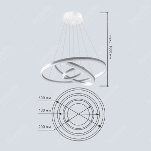 Управляемый светодиодный светильник подвесной GRAVITACIA ACRYLIC DL 75W 3R-600-WHITE/WHITE-220-IP40