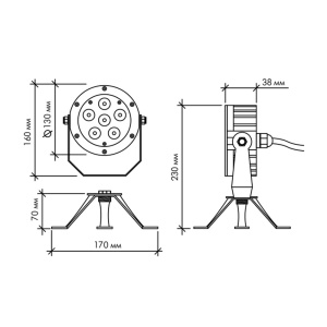 Накладной светодиодный светильник B5AС0618 DC12V 12W IP68 (RGB) 