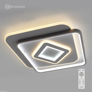 Управляемый светодиодный светильник GEOMETRIA SQUARE 60W R-460x57-WHITE/WHITE-220-IP44