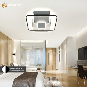Управляемый светодиодный светильник TRAMONTO 115W 4S-RC-495x500x65-WHITE/SILVER/BLACK/WHITE-220-IP20
