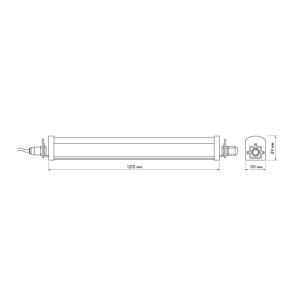 Светильник пылевлагозащищенный линейный LLP-01-LED-36-4000-12-WH-IP66 (12шт/кор)