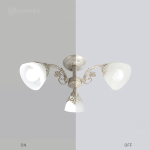 Люстра ROME 01 3хE27-550x250-PatinaWhite/opal-220-IP20