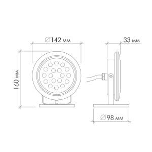 Накладной светодиодный светильник SLW-08 DC12V 20W (Холодный белый)