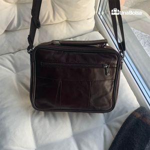 Сумка мужская из натуральной кожи UB-B222-240x190х90-brown/brown-молния/молния