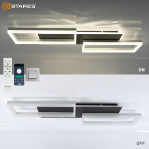 Управляемая светодиодная люстра SOLER 95W 3S-APP-842x392x70-BLACK/WHITE/WHITE-220-IP20