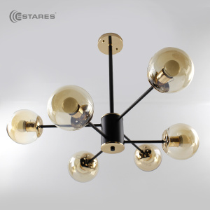 Люстра MILAN 6хЕ27 R-810xh620-black/gold/gold