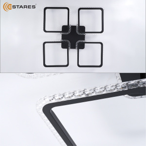 Управляемая светодиодная люстра SONNE prizma RGB 100W 5S-APP-540X540X70-BLACK/CLEAR-220-IP20