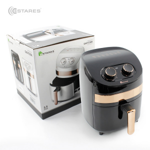 АЭРОГРИЛЬ EASYCOOK 1000W-220V-3.5L-280x280x335-BLACK/GOLD